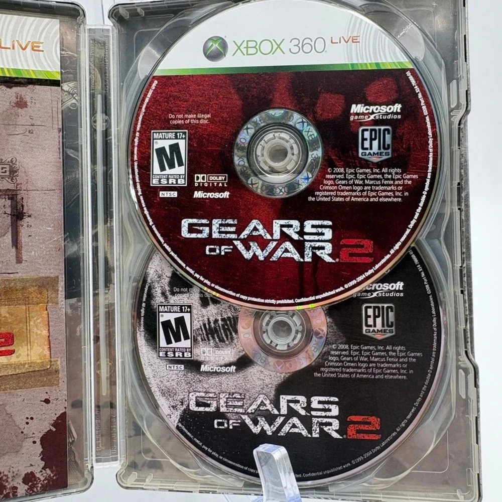 Gears of War 2 Xbox 360 Live Steelbook Limited Edition Art Book Manual NTSC